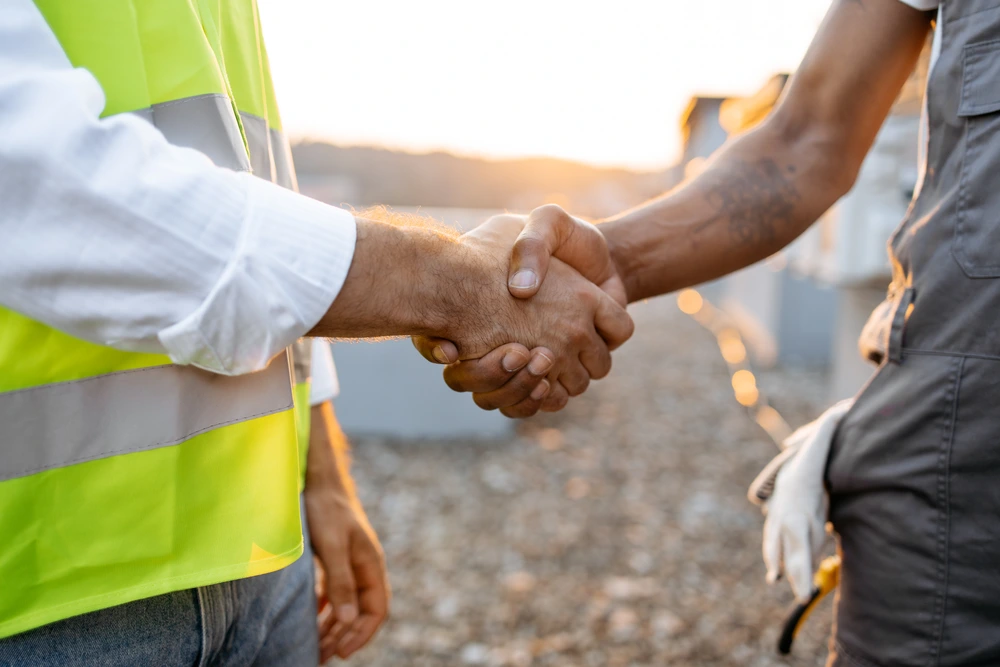 Workers Shaking Hands in NJ